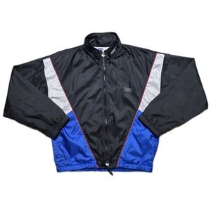Vintage‎ Asics Lined Windbreaker 90's Black Blue Trim Mens Large